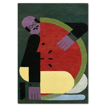Abstract Watermelon Figure Hand Tufted Wool Wall Rug