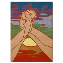 Abstract Landscape Hands Hand Tufted Wool Wall Rug