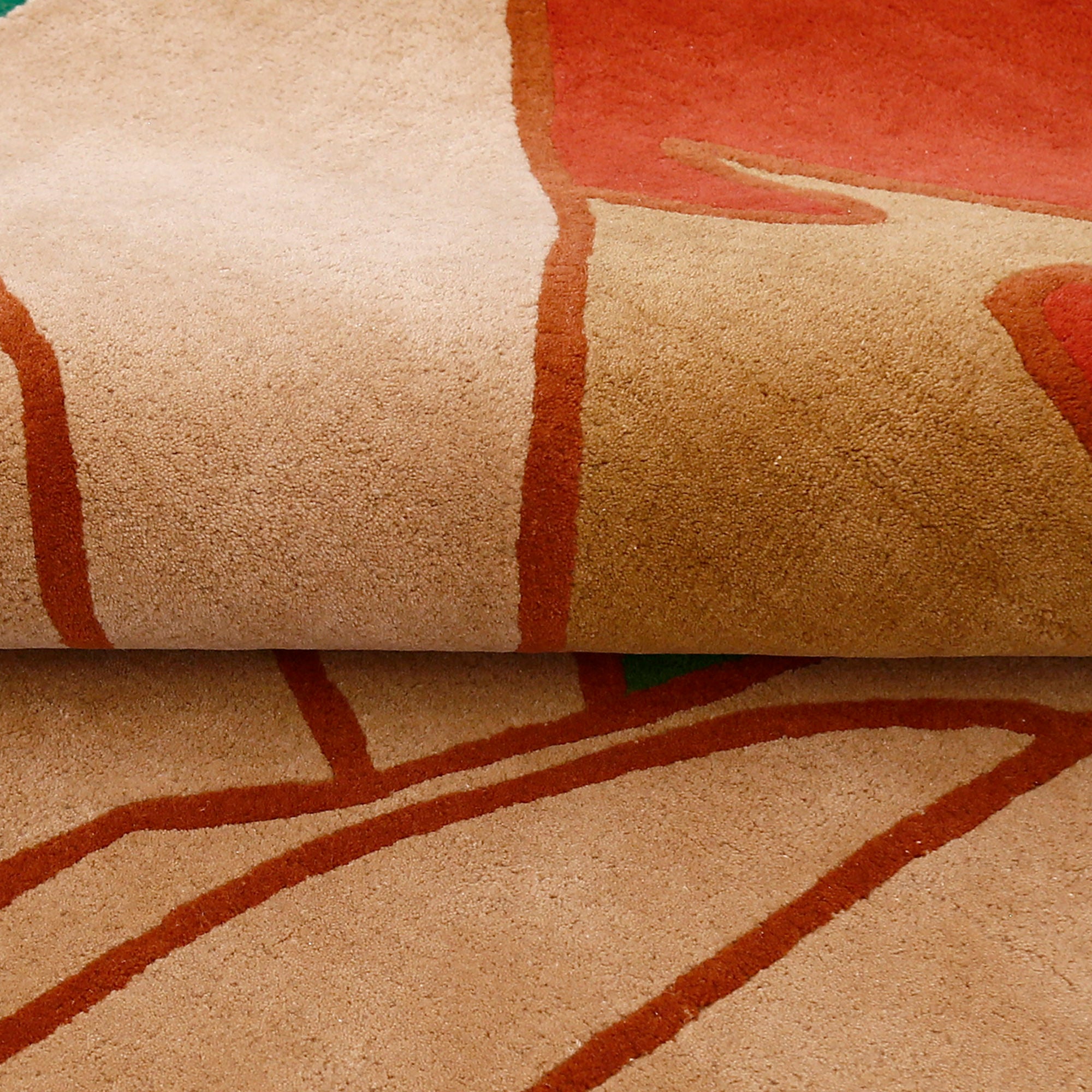 Abstract Landscape Hands Hand Tufted Wool Wall Rug