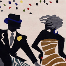 Jazz Dancing Couple Hand Tufted Wool Wall Rug