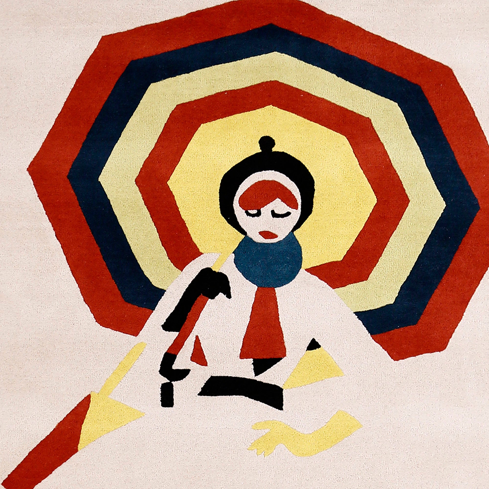 Umbrella Fashion Lady Hand Tufted Wool Wall Rug