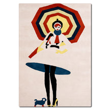 Umbrella Fashion Lady Hand Tufted Wool Wall Rug