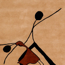 Minimal Dancing Couple Hand Tufted Wool Wall Rug