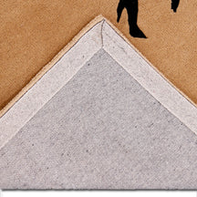 Minimal Dancing Couple Hand Tufted Wool Wall Rug