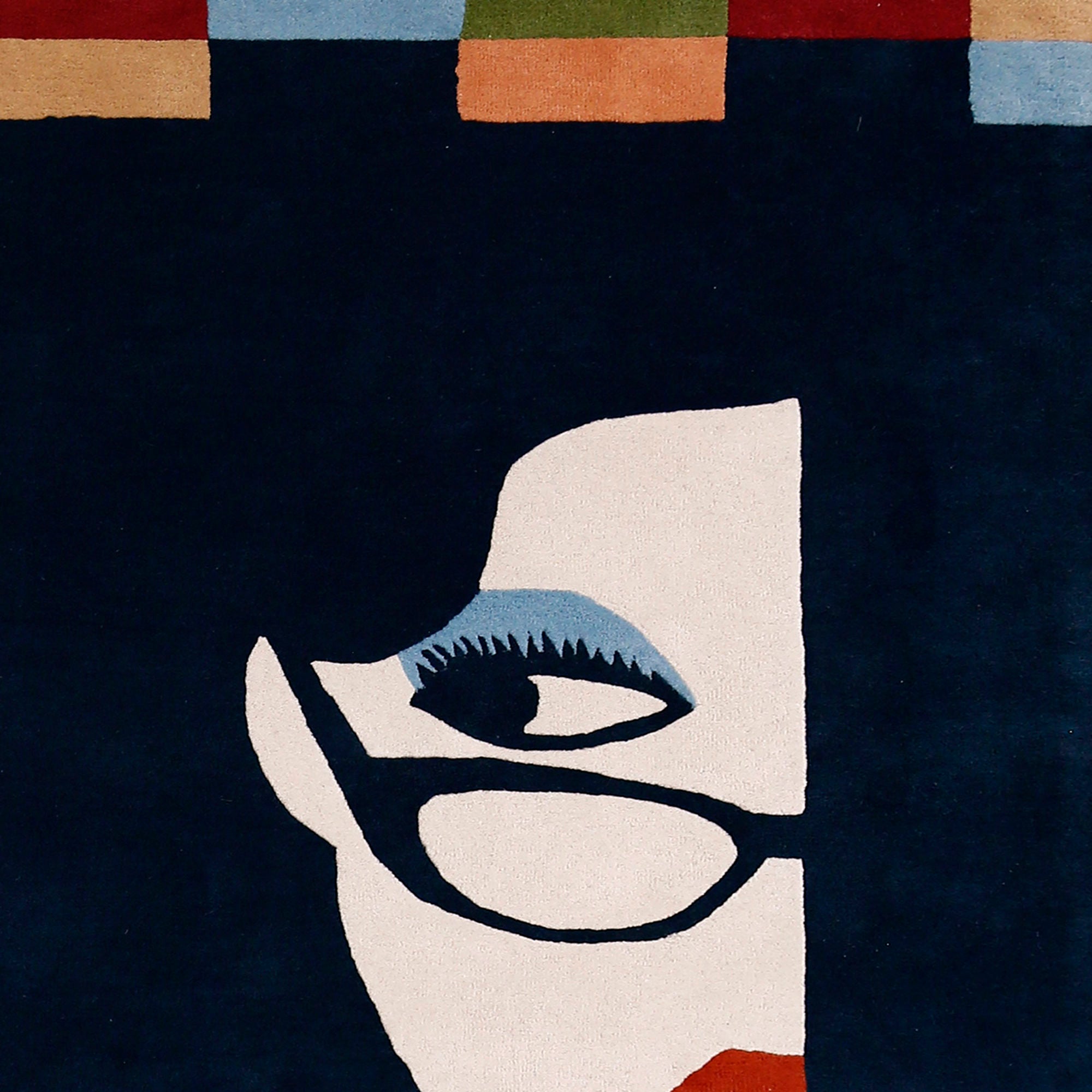 Glasses Lady Hand Tufted Wool Wall Rug