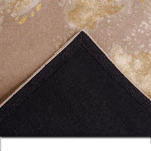 Beige Gold Abstract Bloom Hand Tufted Wool Viscose Wall Rug
