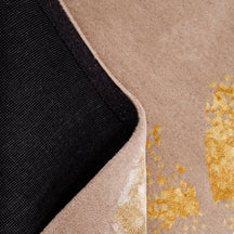 Beige Gold Abstract Bloom Hand Tufted Wool Viscose Wall Rug