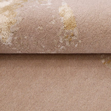 Beige Gold Abstract Bloom Hand Tufted Wool Viscose Wall Rug