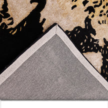 Ivory Gold Abstract Bloom Hand Tufted Wool Viscose Wall Rug