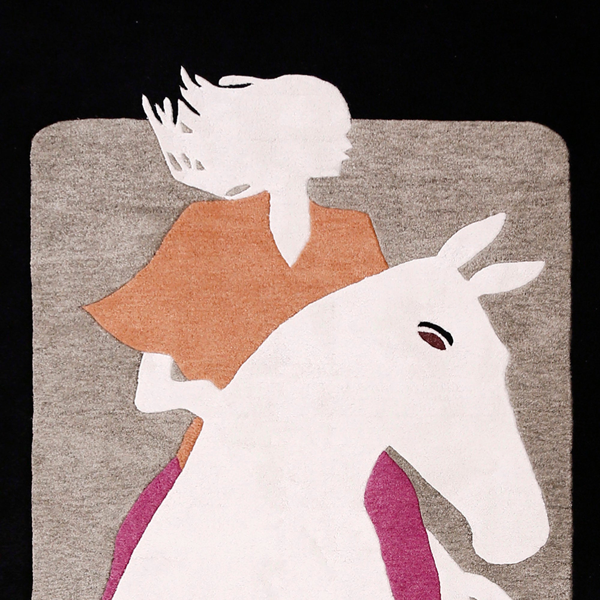 Girl on Horse Hand Tufted Wall Rug