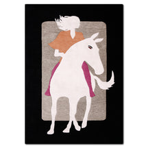 Girl on Horse Hand Tufted Wall Rug