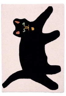 Cat-Shaped Carpet Black