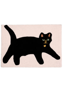 Cat-Shaped Carpet Black