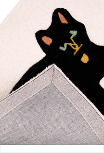 Cat-Shaped Carpet Black