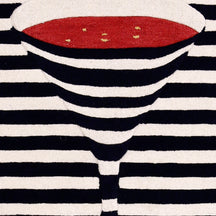 Red Wine Glass Optical Illusion Hand Tufted Wool Wall Rug