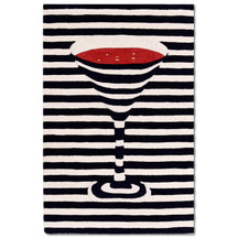 Red Wine Glass Optical Illusion Hand Tufted Wool Wall Rug