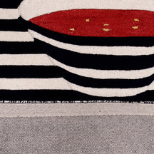 Red Wine Glass Optical Illusion Hand Tufted Wool Wall Rug