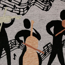 Black Musician Trio Hand Tufted Wool Wall Rug
