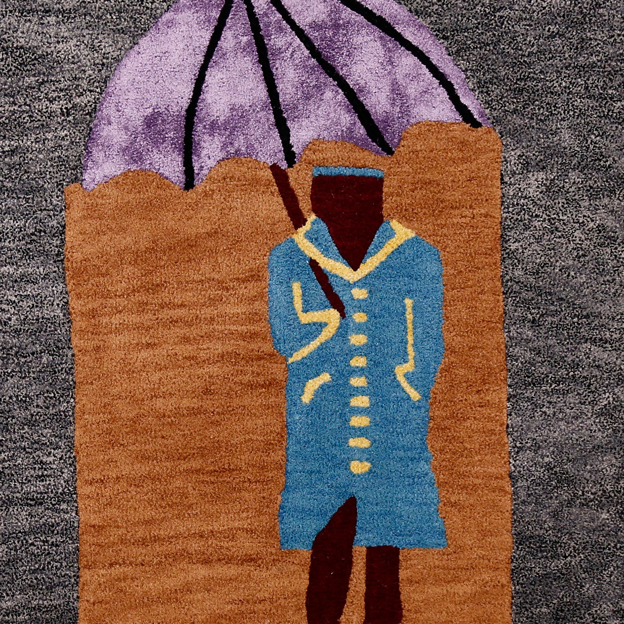 Ceremonial Guard Under Parasol Hand Tufted Wool Viscose Wall Rug