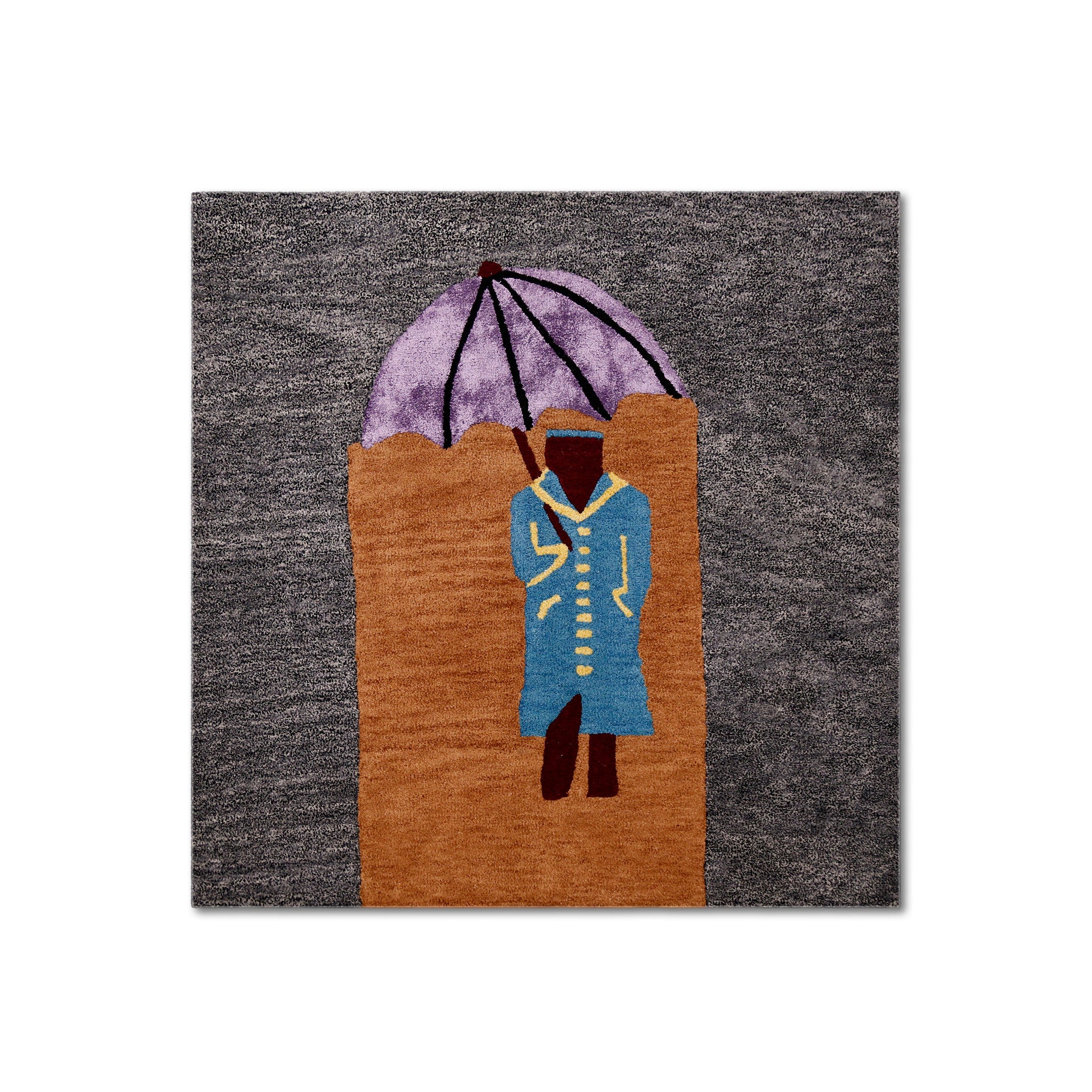 Ceremonial Guard Under Parasol Hand Tufted Wool Viscose Wall Rug