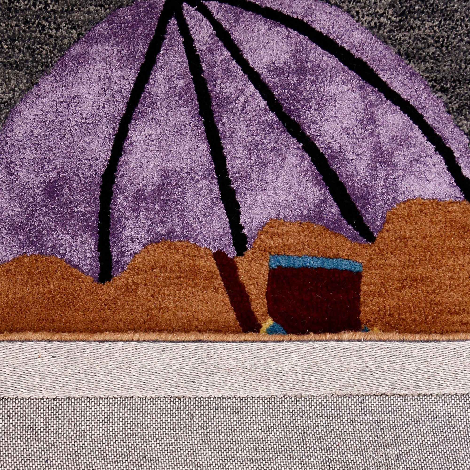 Ceremonial Guard Under Parasol Hand Tufted Wool Viscose Wall Rug
