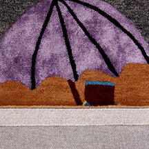 Ceremonial Guard Under Parasol Hand Tufted Wool Viscose Wall Rug