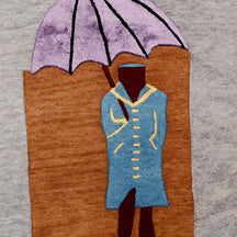 Royal Guard Under Parasol Hand Tufted Wool Viscose Wall Rug