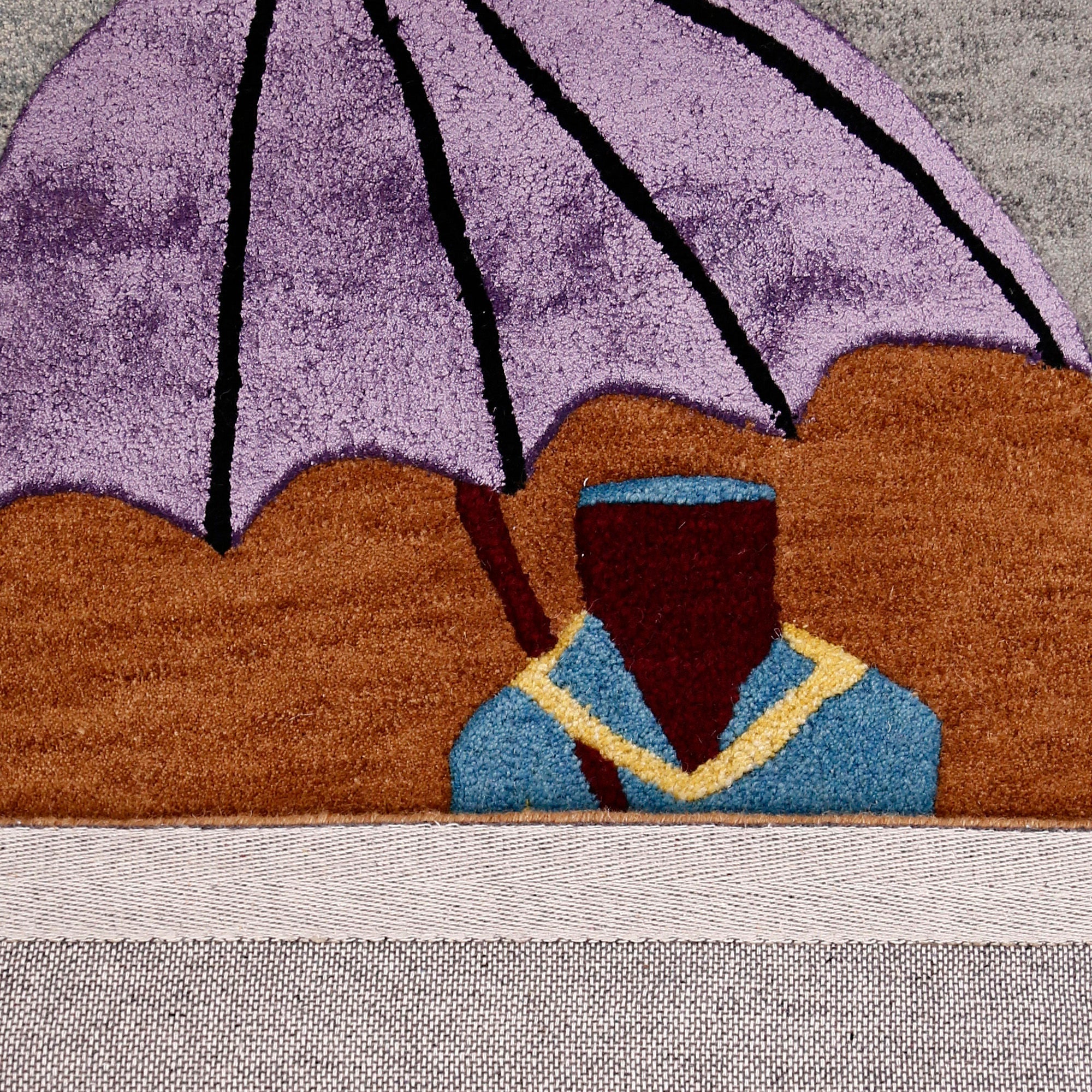 Royal Guard Under Parasol Hand Tufted Wool Viscose Wall Rug