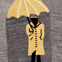Ceremonial Guard Under Yellow Parasol Hand Tufted Wool Wall Rug