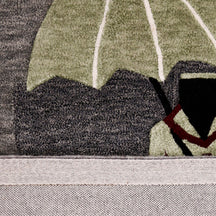 Ceremonial Guard Under Green Parasol Hand Tufted Wool Wall Rug