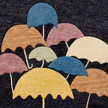 Pastel Umbrella Canopy Hand Tufted Wool Wall Rug