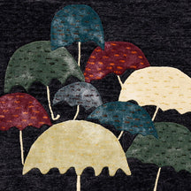 Colorful Umbrella Cluster Hand Tufted Wool Viscose Wall Rug