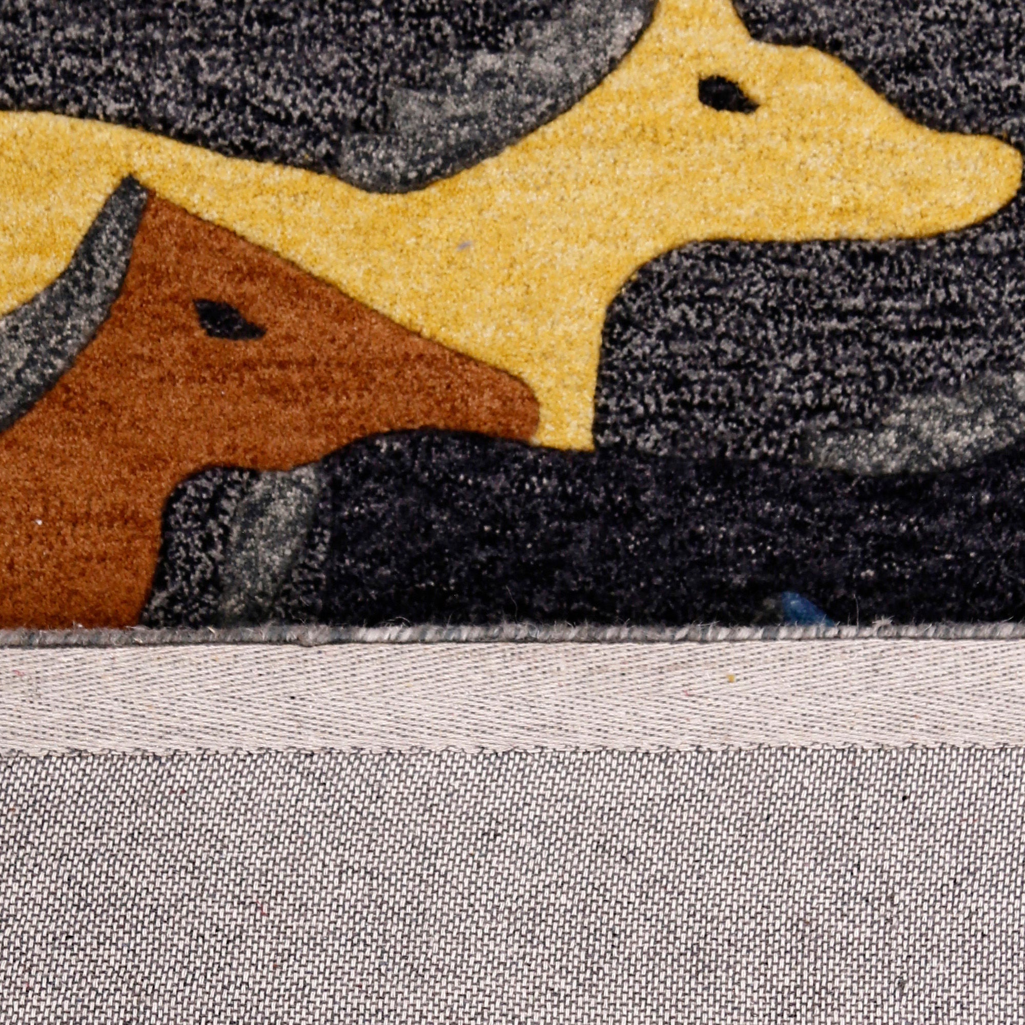Multicolor Galloping Horses Hand Tufted Wool Wall Rug
