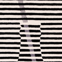 Black and White Striped Vase Hand Tufted Wool Wall Rug