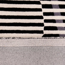 Black and White Striped Vase Hand Tufted Wool Wall Rug