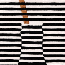Brown Accent Striped Vase Hand Tufted Wool Wall Rug