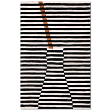 Brown Accent Striped Vase Hand Tufted Wool Wall Rug