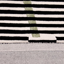 Green Accent Striped Vase Hand Tufted Wool Wall Rug