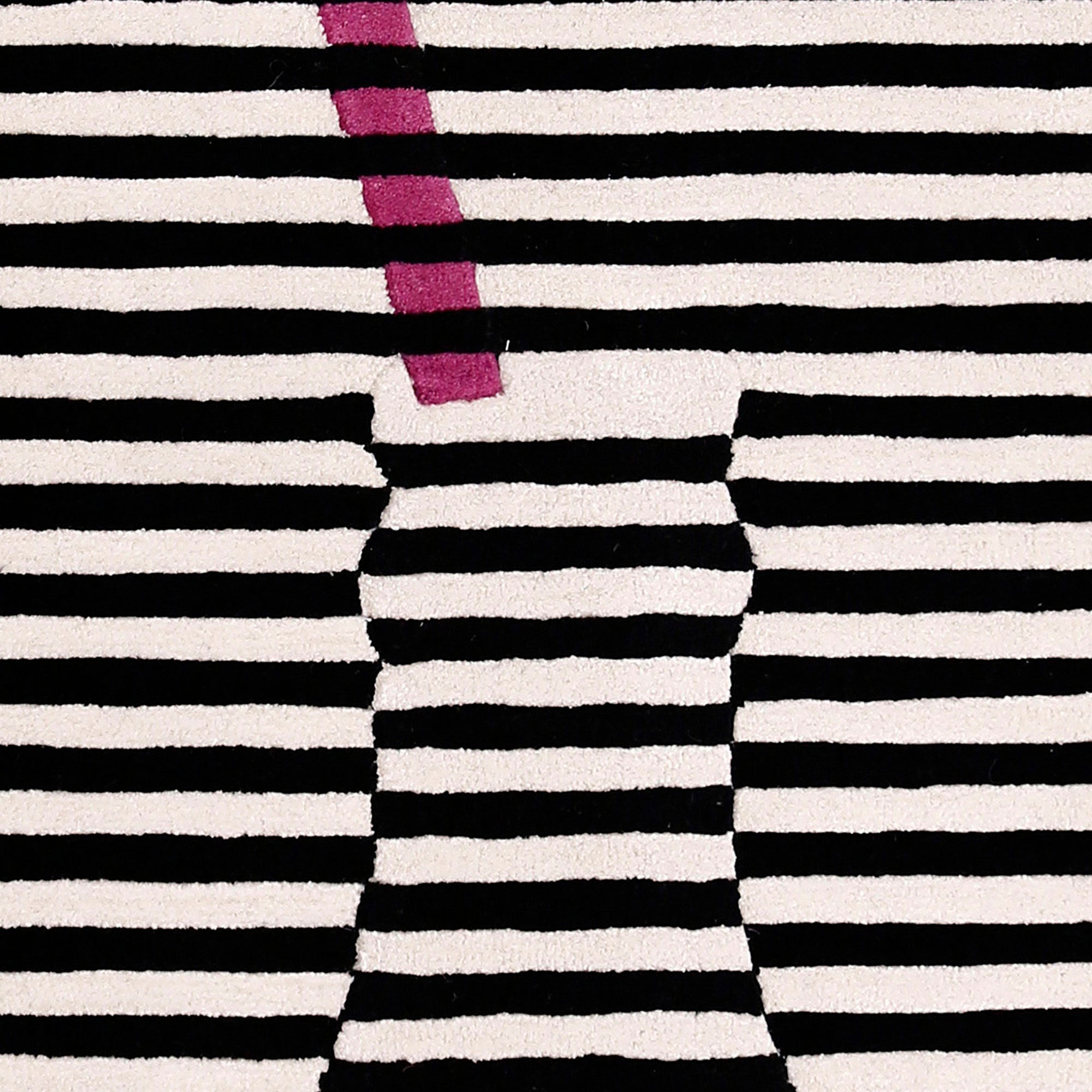 Pink Accent Striped Vase Hand Tufted Wool Wall Rug