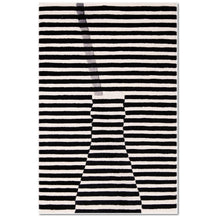Grey Accent Striped Vase Hand Tufted Wool Wall Rug