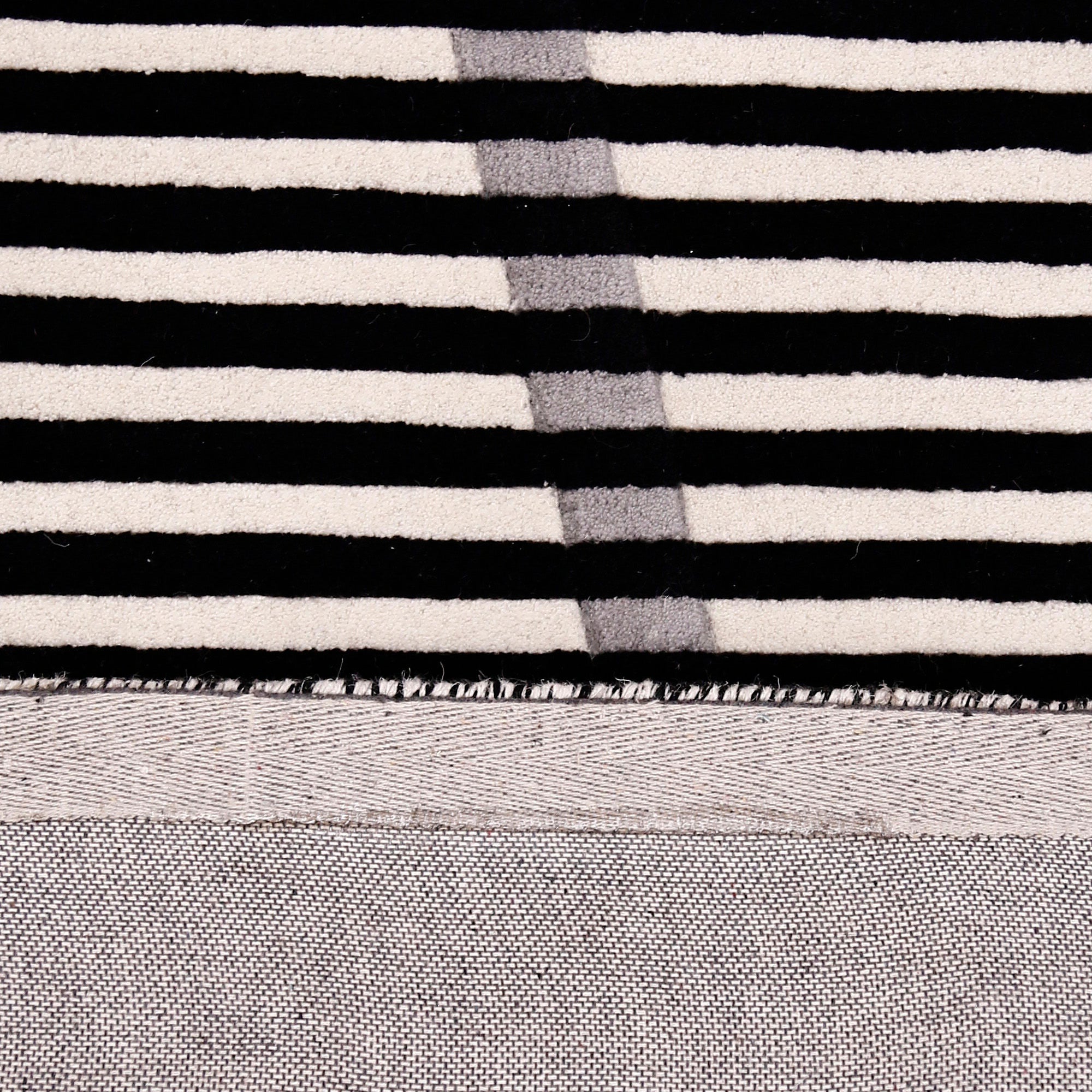Grey Accent Striped Vase Hand Tufted Wool Wall Rug