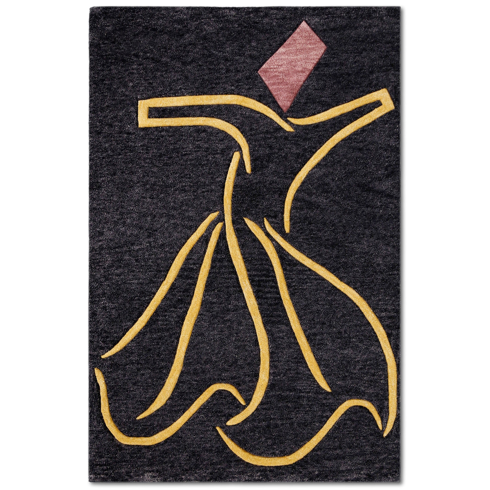 Golden Whirling Dervish Hand Tufted Wool Wall Rug