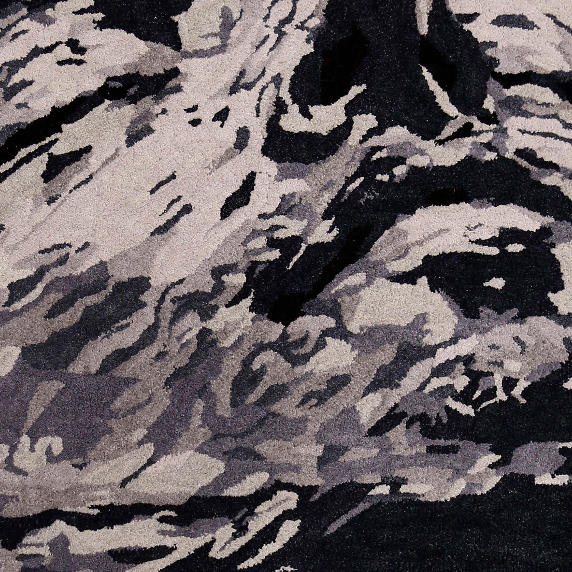 Abstract Ocean Waves Hand Tufted Wool Wall Rug