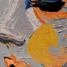 Abstract Brushstroke Hand Tufted Wool Wall Rug