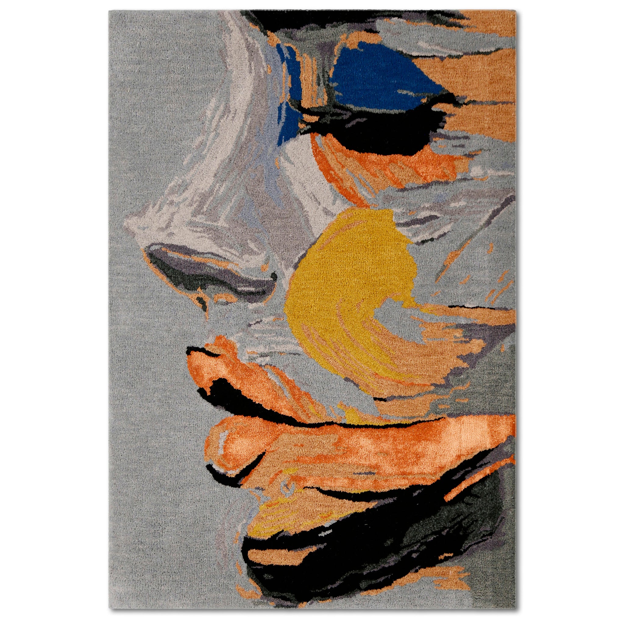 Abstract Brushstroke Hand Tufted Wool Wall Rug