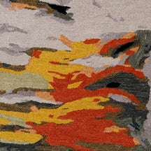 Abstract Flame Brushstroke Hand Tufted Wool Wall Rug