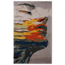 Abstract Flame Brushstroke Hand Tufted Wool Wall Rug