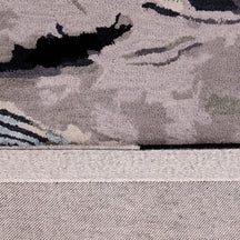 Abstract Grey Brushstroke Hand Tufted Wool Wall Rug