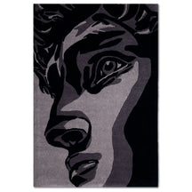 Monochrome Abstract Face Hand Tufted Wool Wall Rug