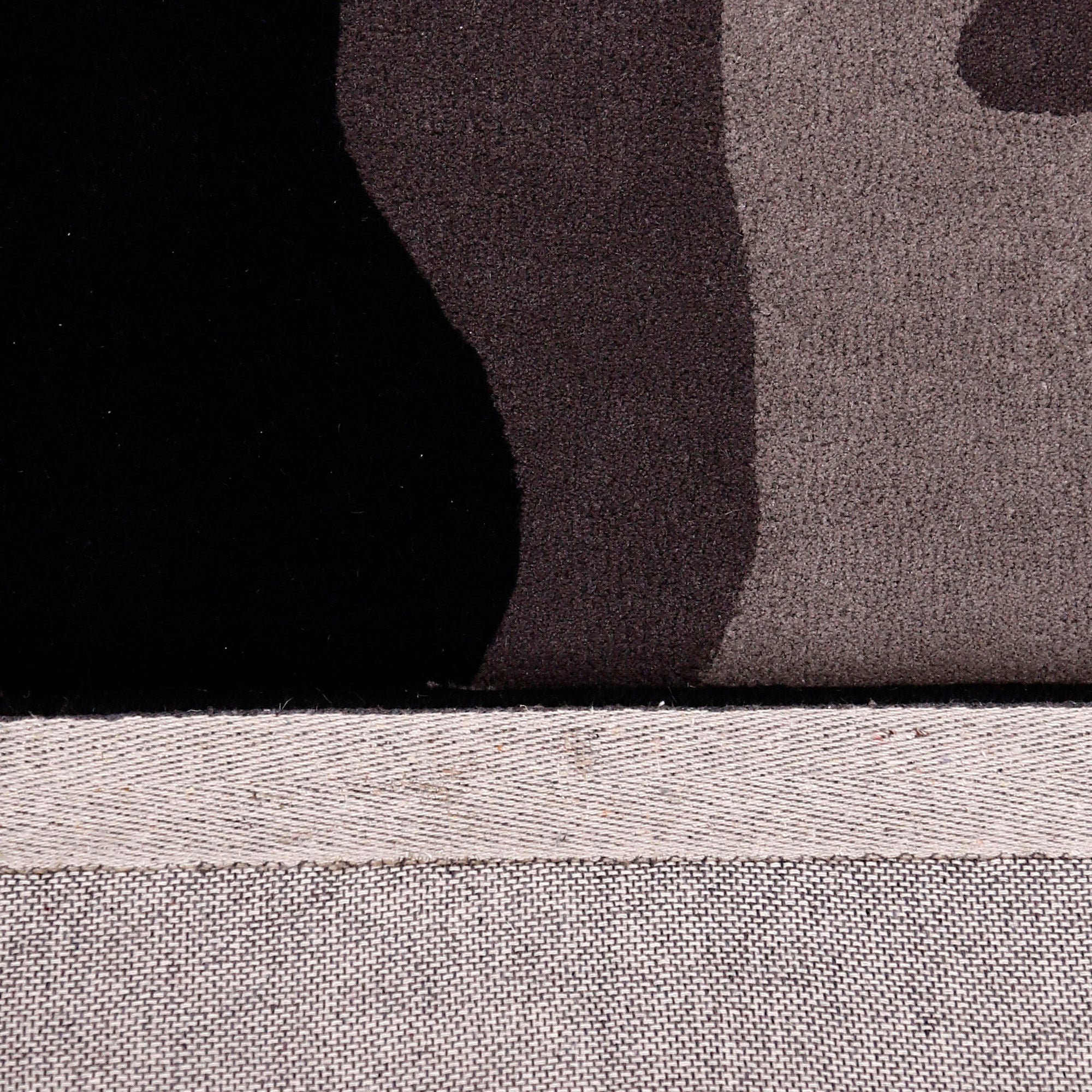 Monochrome Abstract Face Hand Tufted Wool Wall Rug